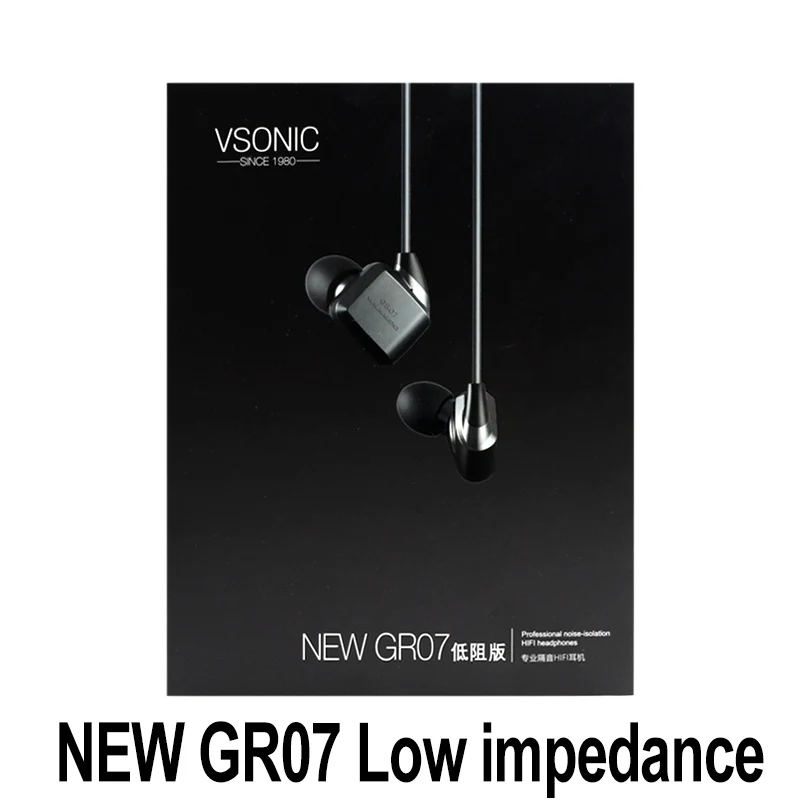 GR07 Low impedance B VSONIC GR07 классический бас низкое сопротивление динамический профессиональный шумоизоляция HIFI наушники - Цвет: GR07 Low impedance B