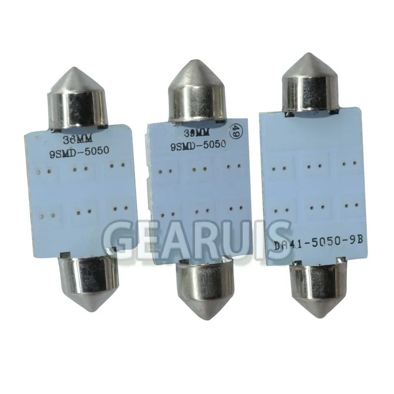 HK post 300 шт./лот 31 мм 36 39 41 9 SMD 5050 Festoon Dome LED 9SMD Автомобильный интерьер для чтения