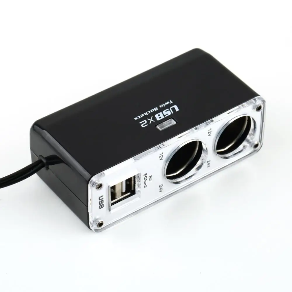 5 В/1 А двойной USB порт 2 способ Авто прикуривателя Разветвитель автомобильное зарядное устройство штепсельный адаптер DC 12 В Прямая поставка