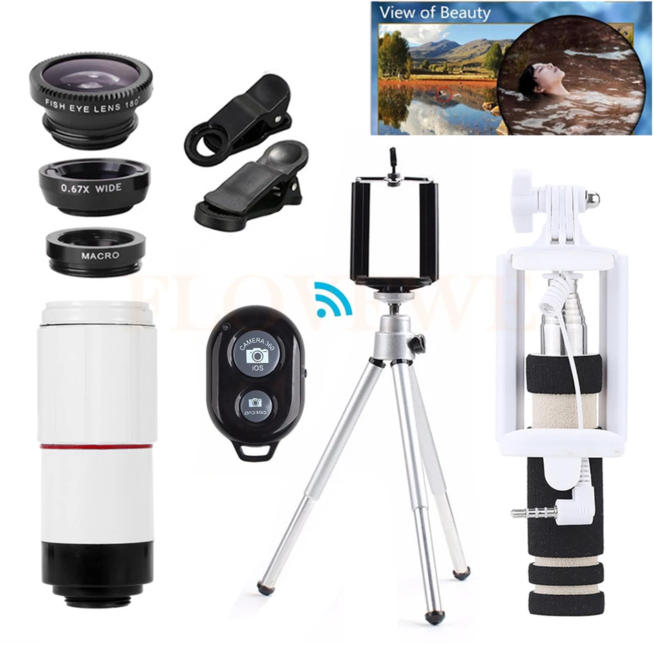 Телефон Объективы для фотокамер 8X зум телеобъектив Lentes телескоп + Штатив