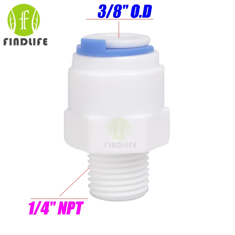 

Water Filter Parts 5pcs 3/8"Tube OD quick connection 1/4"NPT BSP Male Thread pipe connector for RO water purifier system