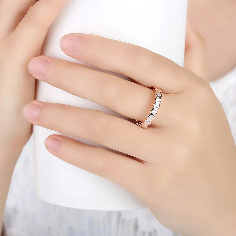 Accessories Brand New Collection 925 Sterling Silver Alluring Brilliant Stackable Ring Jewelry PA7145 | Украшения и аксессуары