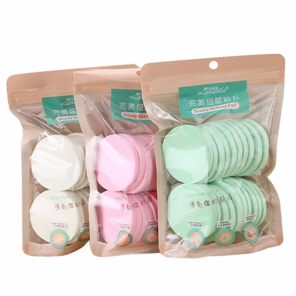 20pcs/pack Sponge Cosmetic Puffs Make Up Face Soft Women Lady Beauty Makeup Foundation Contour Facial Sponges Powder Puff|sponge powder puff|cosmetic