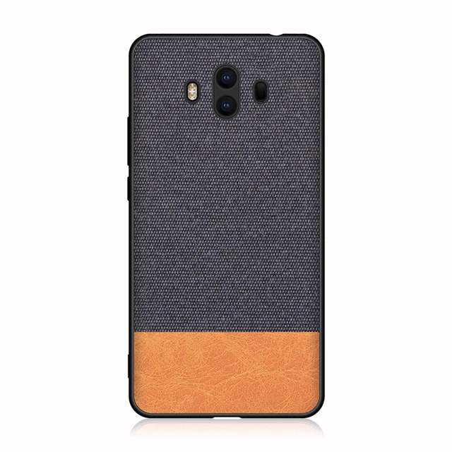 Blue with Orange PU Чехол на huawei mate 10, мягкий чехол из ТПУ с краями, холщовая задняя крышка, модный тканевый чехол для huawei mate 10 mate 10 Pro, чехол s, новинка - Цвет: Blue with Orange PU