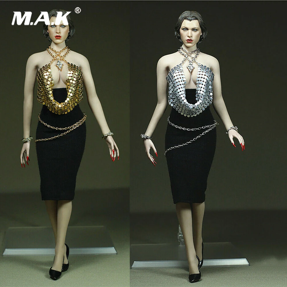 Женская сексуальная юбка в масштабе 1/6 с открытой спиной сексуальный костюм