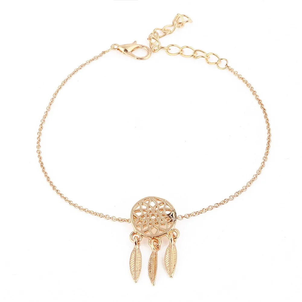 Высокого качества для Женщин прелести Браслет краткий золотой цвет