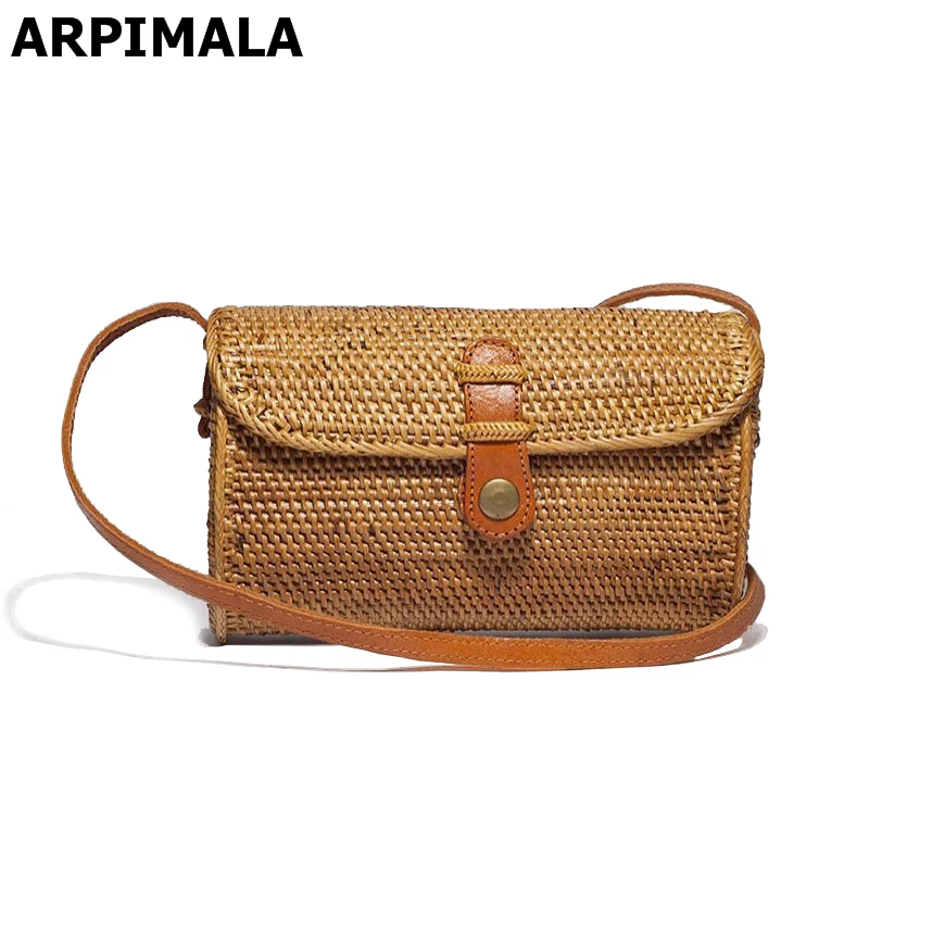 ARPIMALA 2018 винтажные соломенные сумки клатчи маленькие из ротанга роскошные