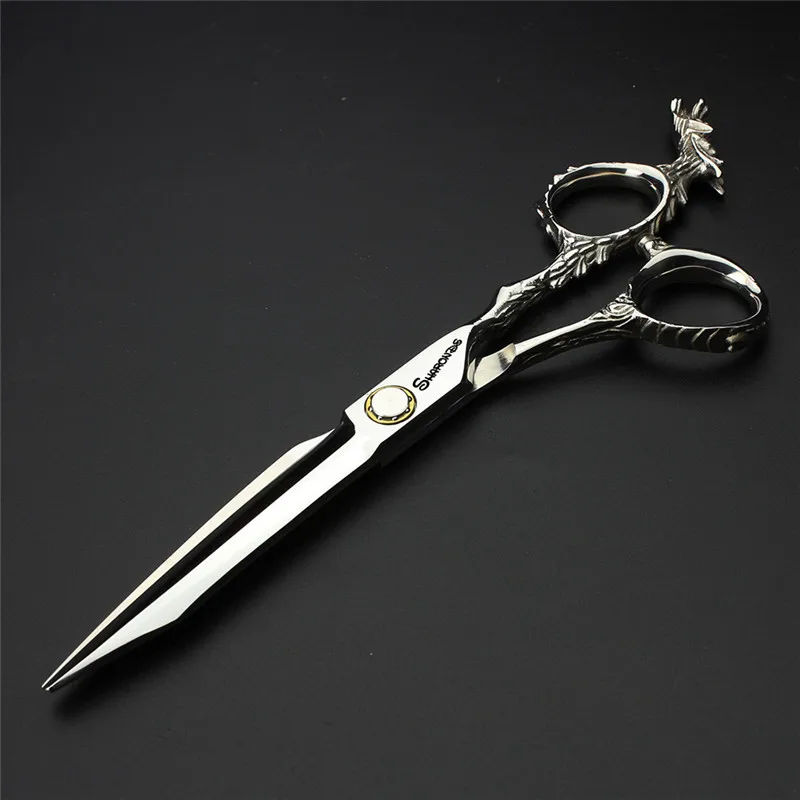 cutting scissors Профессиональный Стилист волос для стрижки волос 6 дюймов 440C парикмахерские ножницы японский ремесло подшипник Дракон Истончение Набор - Цвет: cutting scissors