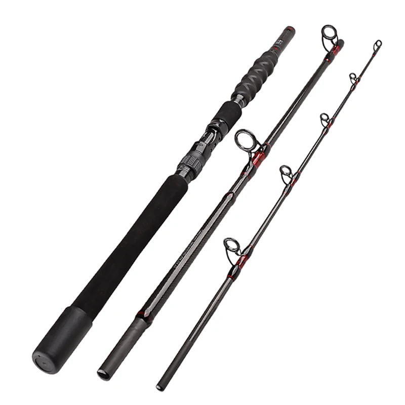

Cheap!1.8/2.1m 3 Sections Travel Boat Fishing Rod Deep Sea Spinning Rod Vara De Pescar (25-50lb test) Heavy Power Canne A Peche