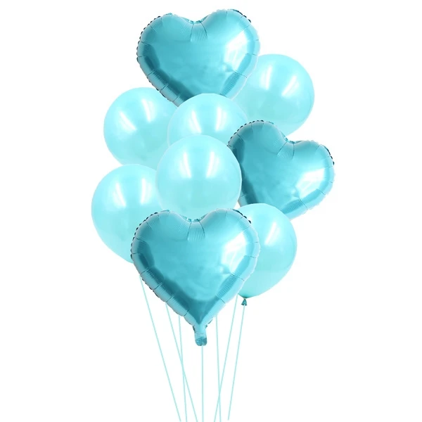 TF Heart 9 шт., 12 дюймов и 18 дюймов, креативный, много воздушных шаров, гелиевый воздушный шар "Конфетти", украшение для свадьбы, праздника, дня рождения, вечеринок - Цвет: TF Heart