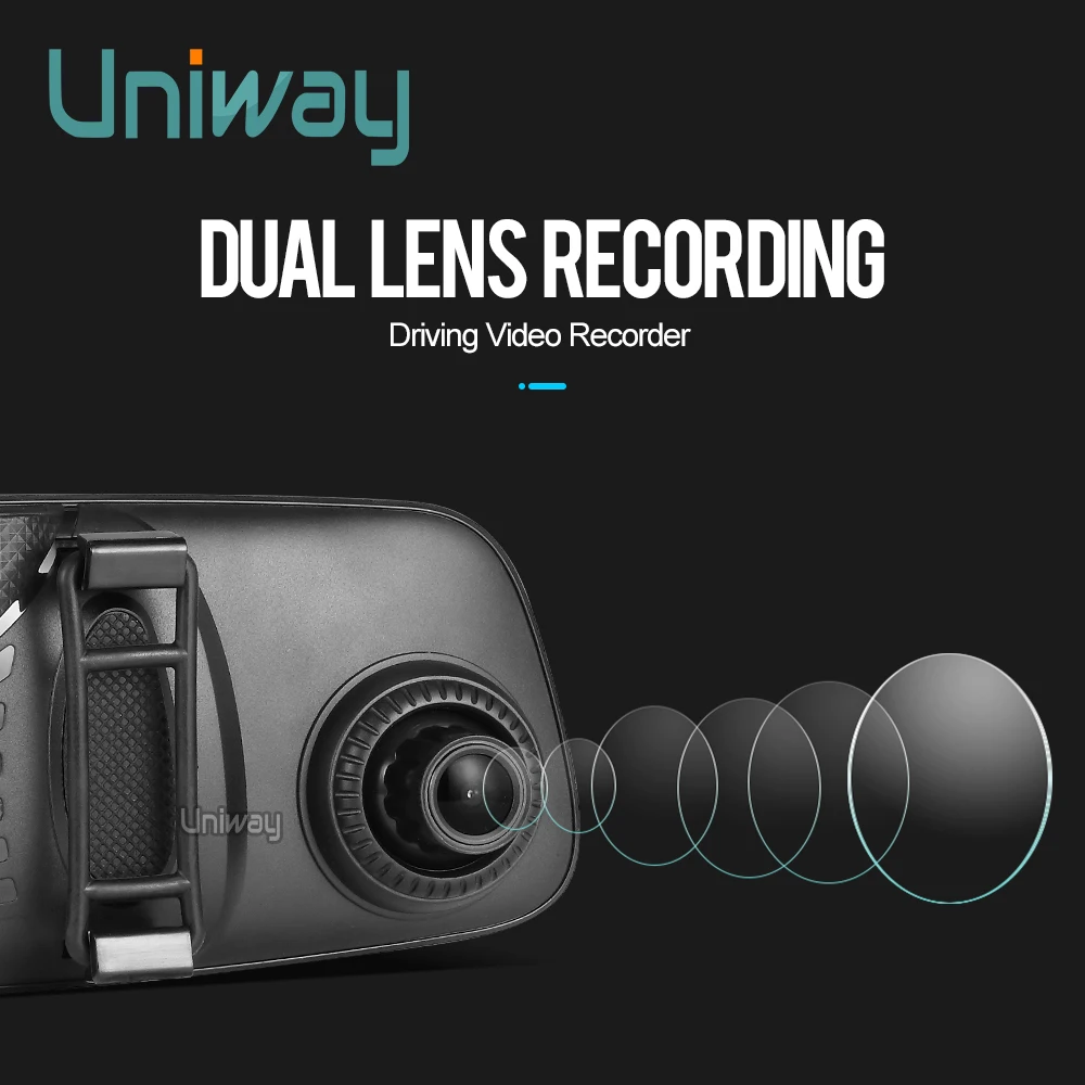 Uniway 7 &quotсенсорный экран 4G Автомобильное Зеркало dvr Автомобильная камера gps Bluetooth