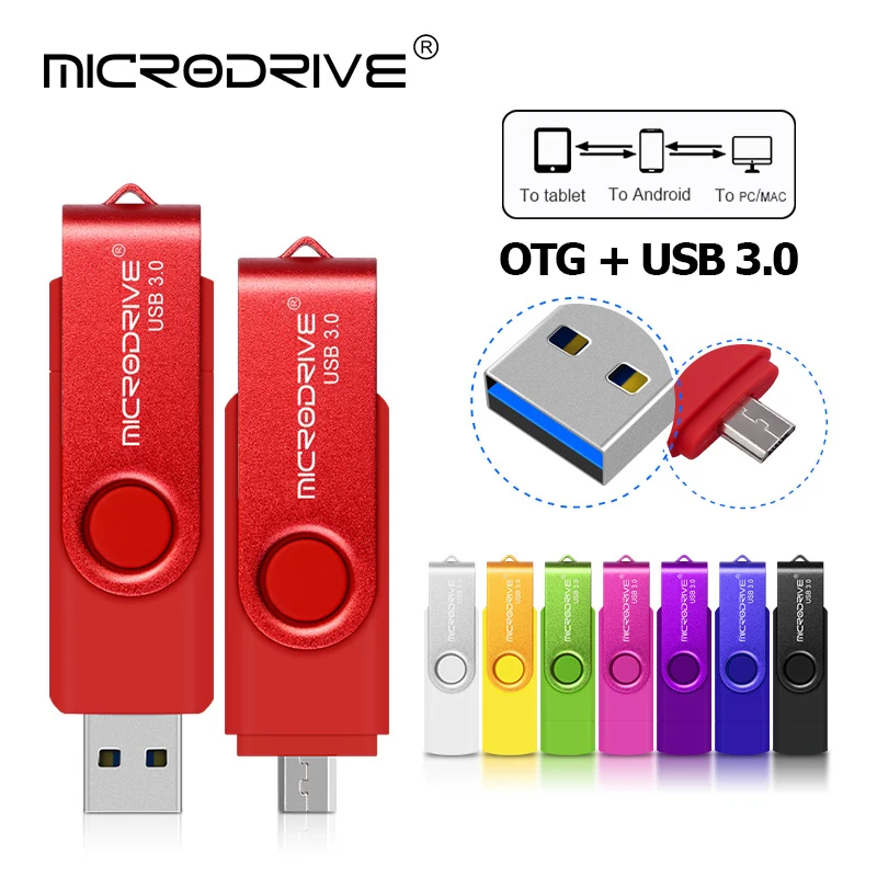 Цветной USB 3,0 OTG USB флеш-накопитель 64 ГБ 128 ГБ металлическая Флешка 16 ГБ 32 ГБ флеш-накопитель USB карта памяти высокоскоростной usb3.0 флеш-накопитель
