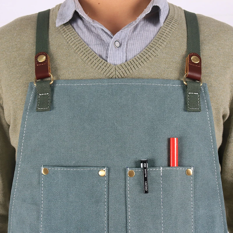 Винтажный холщовый фартук WEEYI для мужчин и женщин Парикмахерская без рукавов