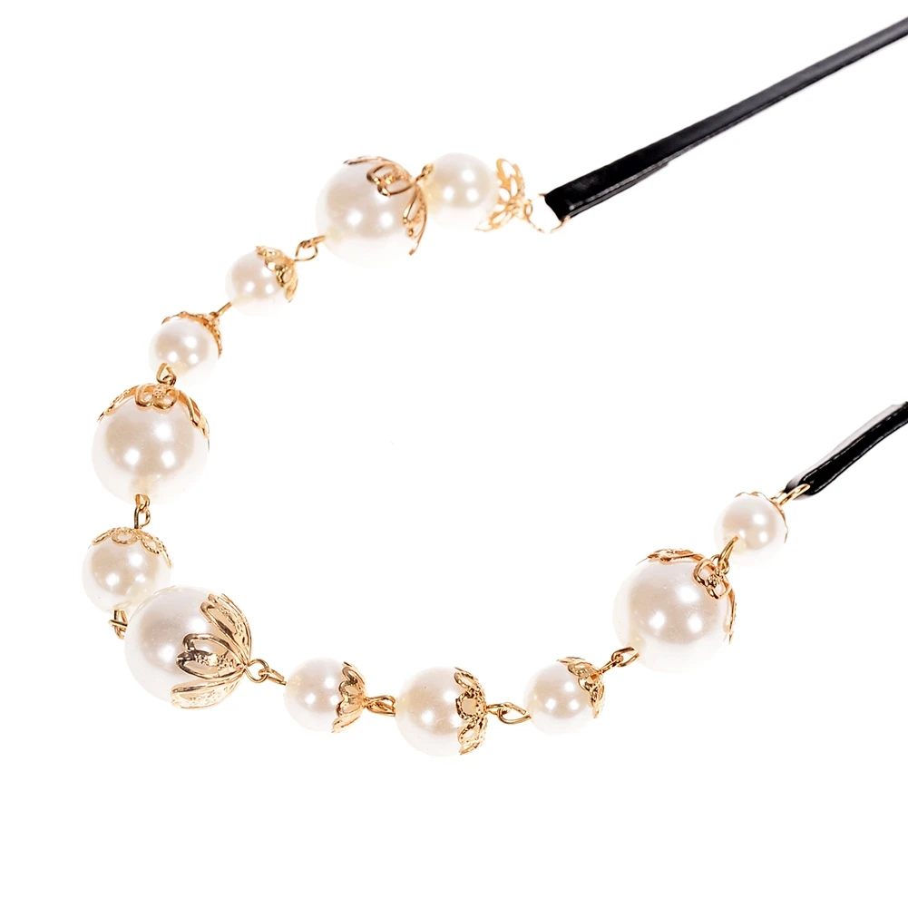 Fashion Women Simulated Pearl Bohemian Chokers Necklace Black Rope Long Chain Maxi Statement Necklaces For Wedding Jewelry | Украшения и