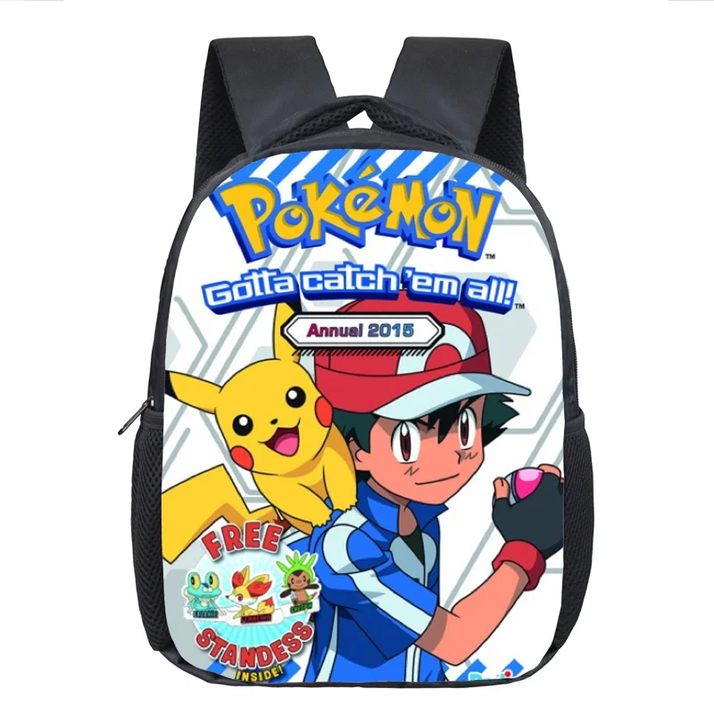 Аниме Покемон рюкзак Pocket Monster школьная сумка Ash Ketchum/Pikachu школьные рюкзаки для девочек и мальчиков детская сумка для книг - Цвет: 12CWJL11