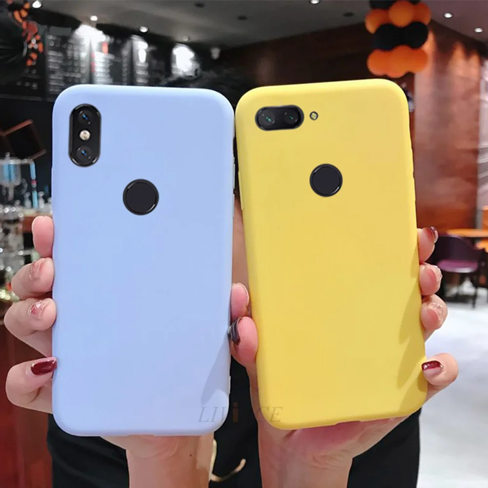 Silicone Candy Color Case For Xiaomi Redmi Note 5 7 Pro 6 Mi 8 Lite 9 SE Ultra Thin Soft TPU Cover A2 |