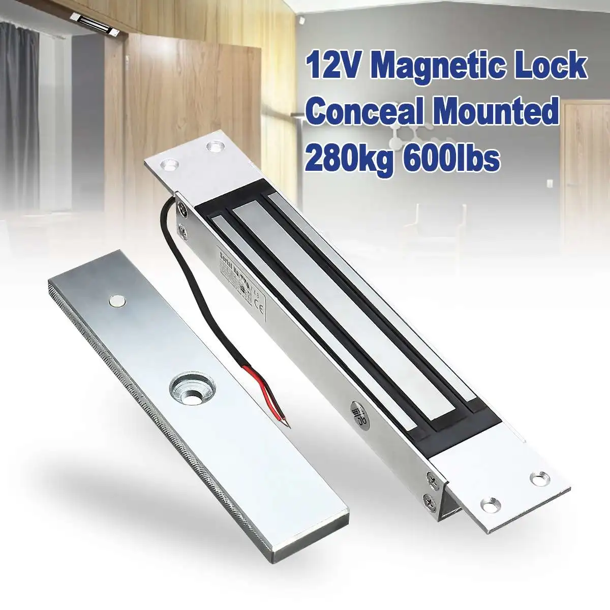 

Electromagnetic Lock 280Kg 12V Electronic Electric Magnetic Lock Cabinet Mini Door Locks 600Lbs Holding Force for Entry Access