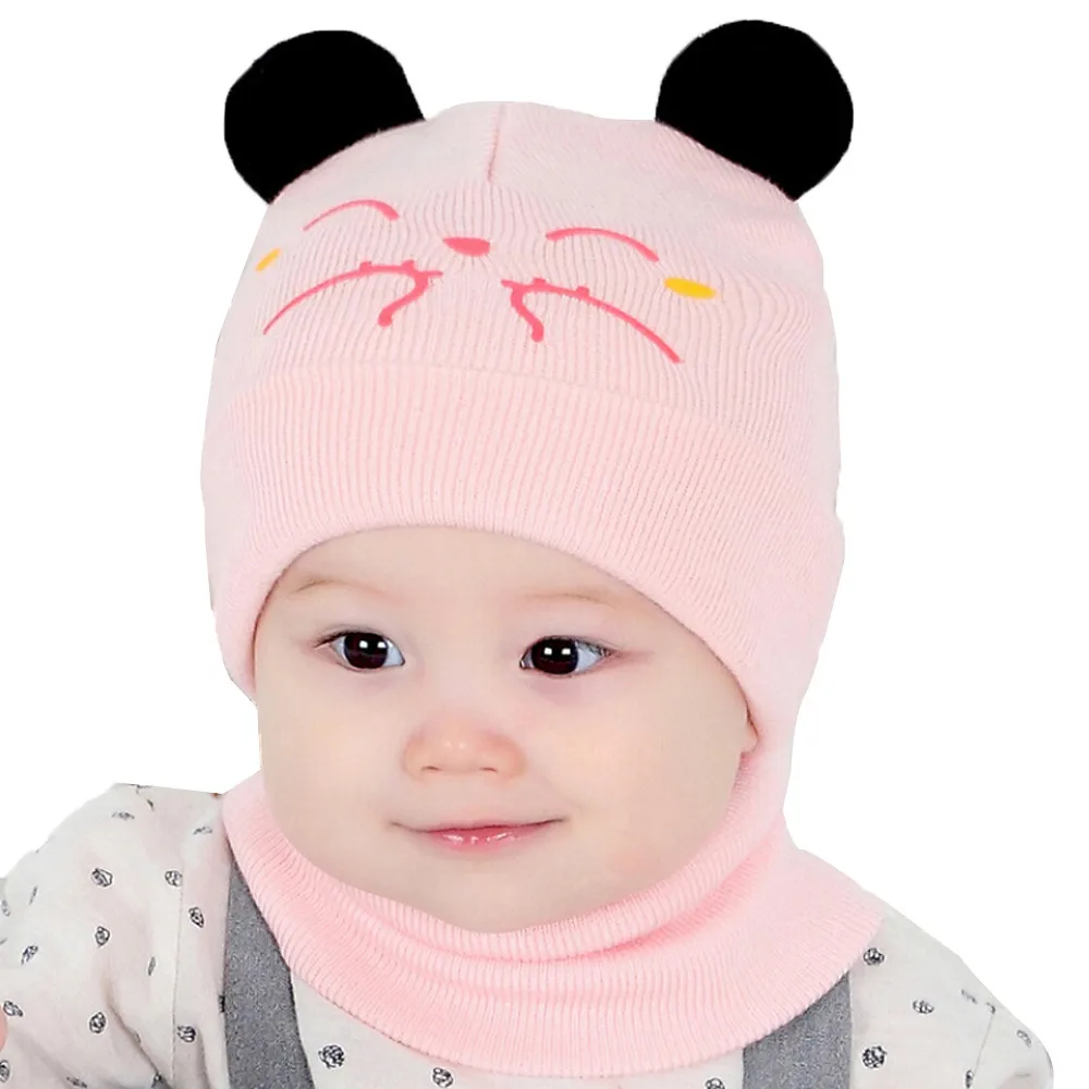 Baby Hat Cap 2Pcs Toddler Girls Boys Winter Warm Knitted Cap+Scarf Keep Set Kids Casquette Enfant | Детская одежда и обувь