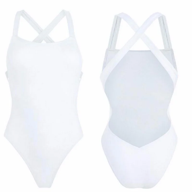 Цельный купальник Летний женский сексуальный сплошной цвет открытая спина