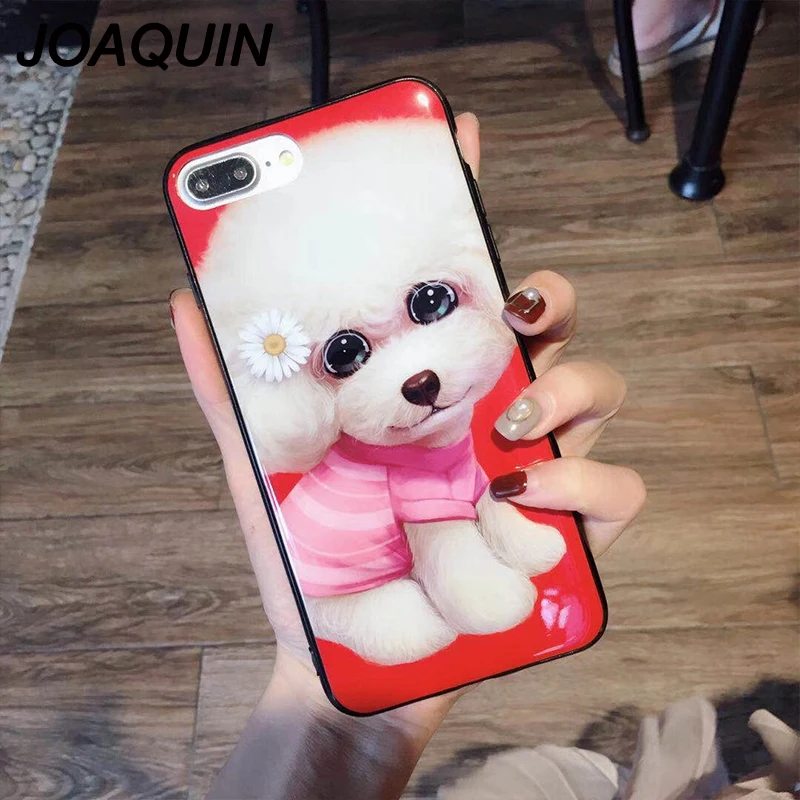 Телефон чехол для iPhone 6 6S 7 8 Plus X XR XS Max Fashion 3D милая пара домашних собак мультфильм