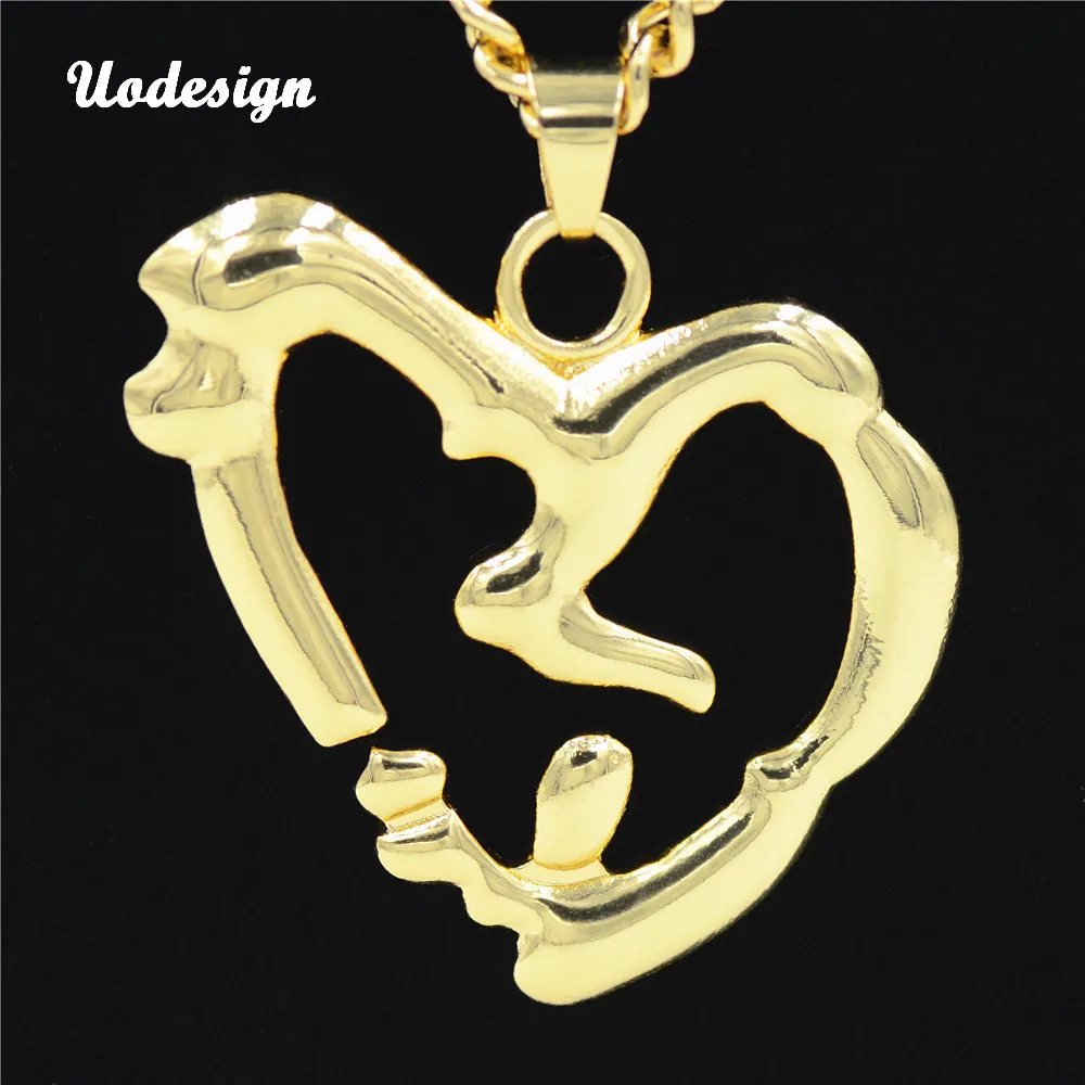 

New Arrive Rock Hip Hop Gold Color Heart Pendant Necklace Jewely For Men with Cuban Chain