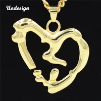 new arrive rock hip hop gold color heart pendant necklace jewely for men with cuban chain