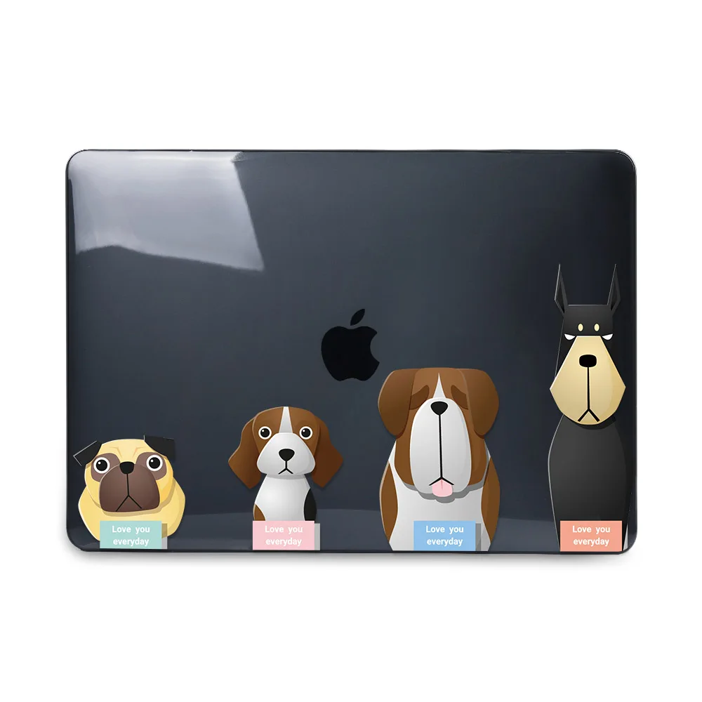 A256 Black Redlai чехол для ноутбука MacBook Air 13 A1466 A1932 Pro 13 15 Сенсорная панель A2141 A2159 16 дюймов ноутбука чехол с изображением милых животных Жесткий Чехол Крышка - Цвет: A256 Black