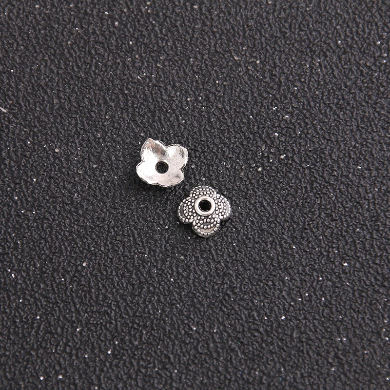 60pcs 8*8mm Two Color Metal Alloy Flower receptacle DIY spaced jewelry accessories Charms Receptacle Ball Caps | Украшения и