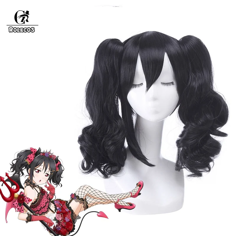 40CM Cosplay wig ROLECOS Love Live косплей волос Маленький Дьявол Косплей головной убор 9 символов Нодзоми тодзё Нико аясе Эли Рин минами Котори ханайо - Цвет: 40CM Cosplay wig