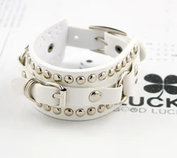 JINSE DF013 Wristband Casual gothic Punk Style rivet buckle belt PU Leather Bracelets Bangles for Women. Charm bangles | Украшения и