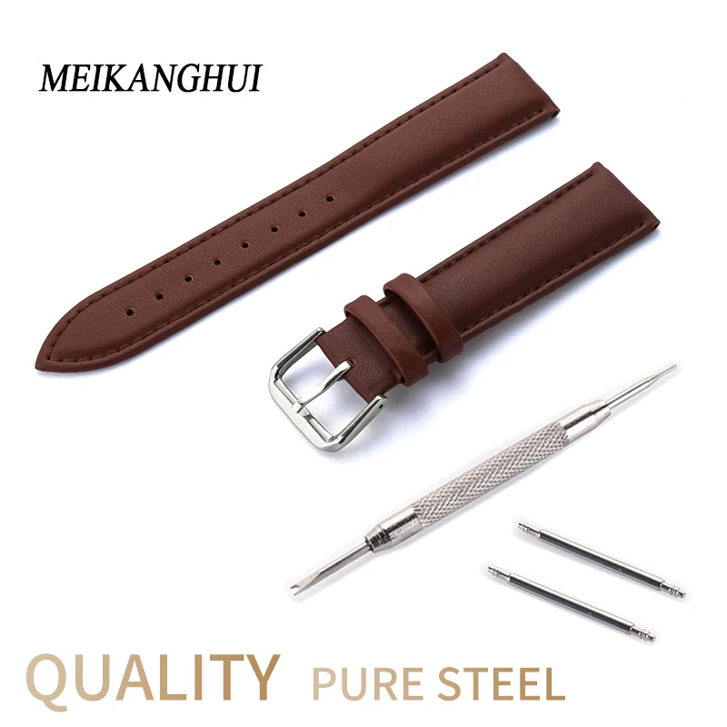 New design white Watches Band watch Accessories strap For Women 14 15 16 17 18 19 20 mm Leather watch band watch bracelet