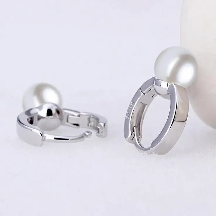 Классические круглые серьги-гвоздики из стерлингового серебра 925 пробы с