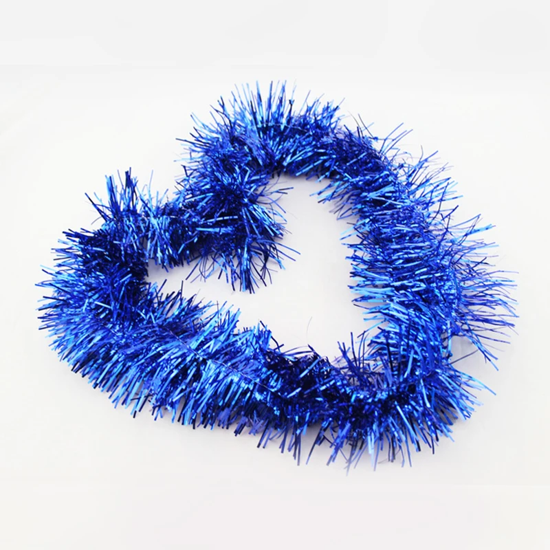 1pc Pop 2M Christmas Decoration Bar Tops Ribbon Garland Christmas Tree Ornaments White Dark Green Cane Tinsel Party Supplies