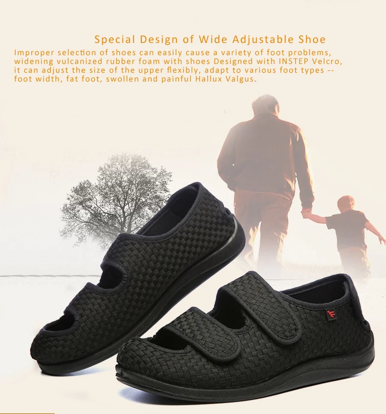 Women's Extra Wide Width Adjustable Slippers Diabetic Edema Slippers Swollen Feet Walking Shoes Indoor Outdoor Orthopedic Sandal