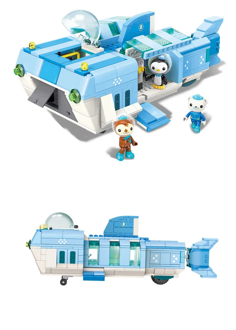 Светящиеся фигурки Octonauts модель из мультфильма строительные блоки игрушки песо