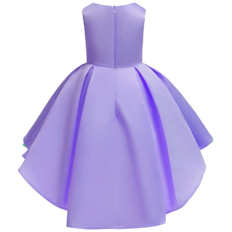 Flower Girl Wedding Party Bridesmaid Petal Embroidery Tail Dress Banquet Show Ball Performance vestido | Свадьбы и торжества