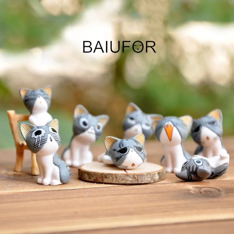BAIUFOR миниатюрные животные мультяшная Милая кошка 3 цвета брелок материал для