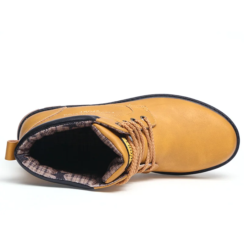 Очень теплые мужские зимние кожаные ботинки уличные водонепроницаемые