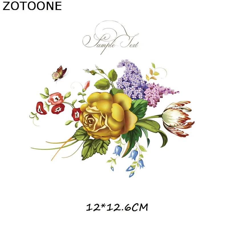 ZOTOONE классические цветы утюжок на Переводные патчи Аппликации полосы наклейки на одежду моющиеся приложения термо-Стикеры для одежды E