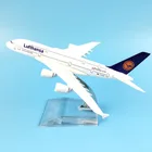 Модель воздушного пассажирского самолета A380 Lufthansa aircraft A380 16 см имитация самолета из сплава модель для детей игрушки Рождественский подарок