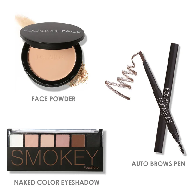 Набор инструментов для макияжа FOCALLURE Makup 6 шт. косметика в том числе тени век