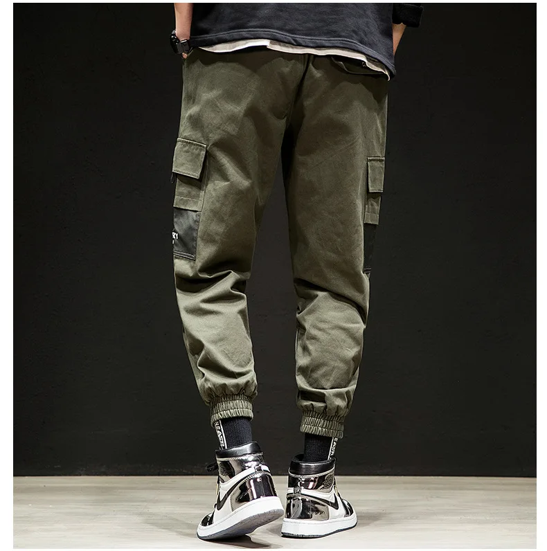 Mwxsd brand 2019 new mens military elastic waist harem pants men cotton causal cargo ankle banded XXl | Мужская одежда