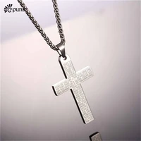 u7 unique gold color crucifix pendant prayer bible engraved cross pendant necklace with wheat chain p2437g