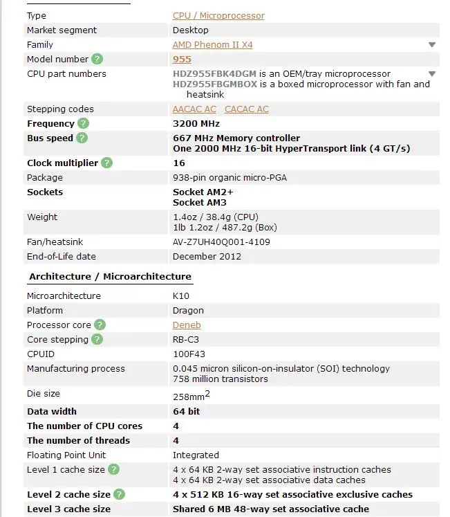 Процессор AMD Phenom II X4 955 125W HDZ955FBK4DGM AMD 955X955 Quad-Core AM3 938 cpu