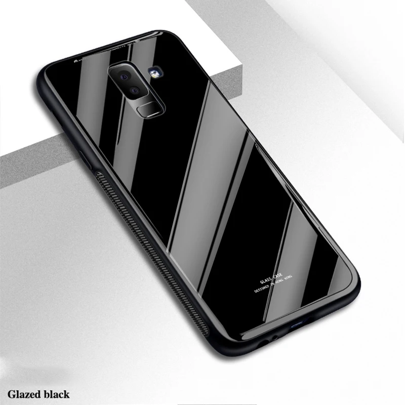 Black Чехол из закаленного стекла для samsung Galaxy S9 S8 Plus Note 9 8 S7 Edge J5 J7 J2 Prime J3 Pro J5 J7 роскошный силиконовый бампер - Цвет: Black