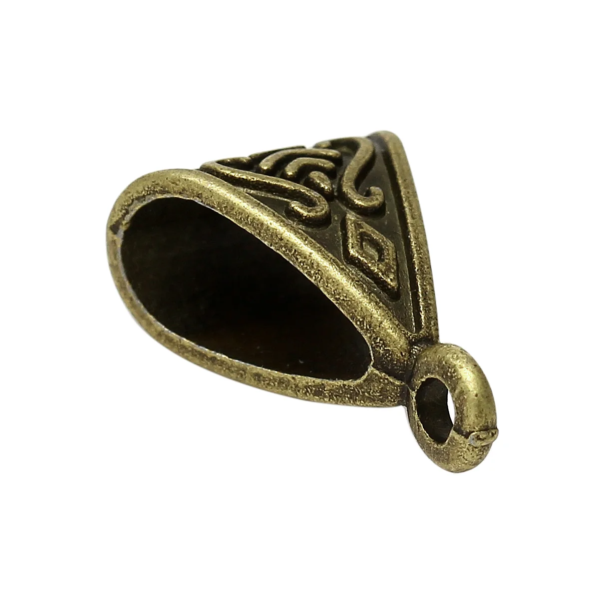 

DoreenBeads Bails Beads Triangle Antique Bronze Pattern Carved 15x10.5mm,100PCs (K02440), yiwu