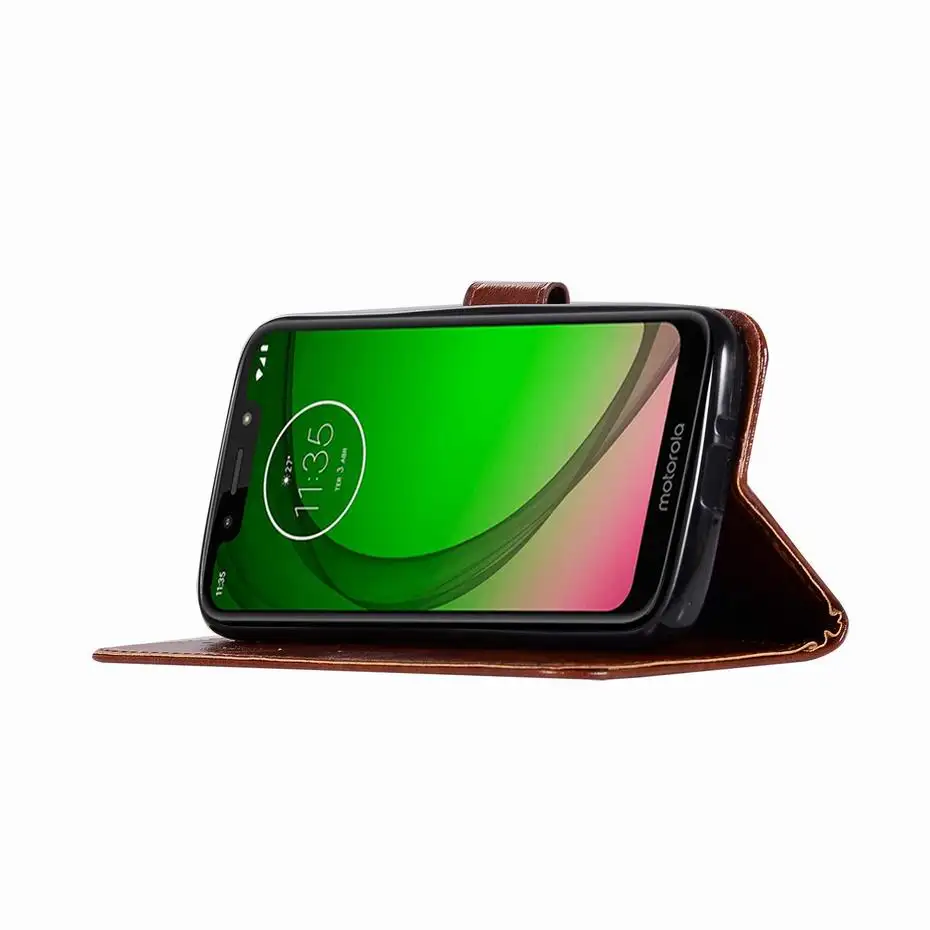Роскошный откидной бумажник в стиле ретро чехол для Motorola Moto G7 PLAY Обложка на