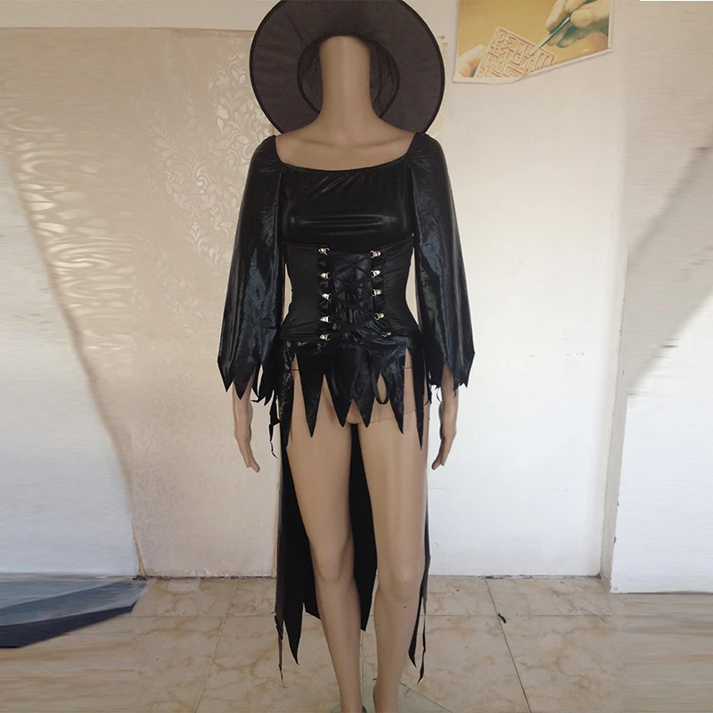 2016 оптовая продажа черный классический костюм ведьмы черного цвета для взрослых