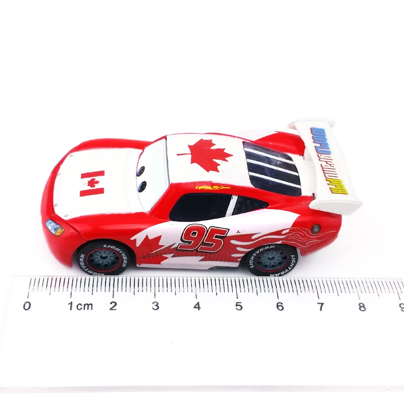 Disney Pixar Cars No.95 Lightning Mcqueen Канада узор Металл литье под давлением игрушечный