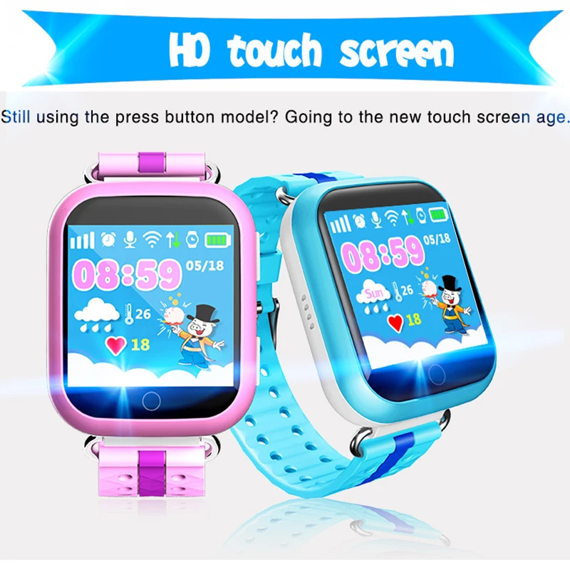 Gps ребенка умным часы Детские Smartwatch 1 54 &quotСенсорный экран детей SOS вызова